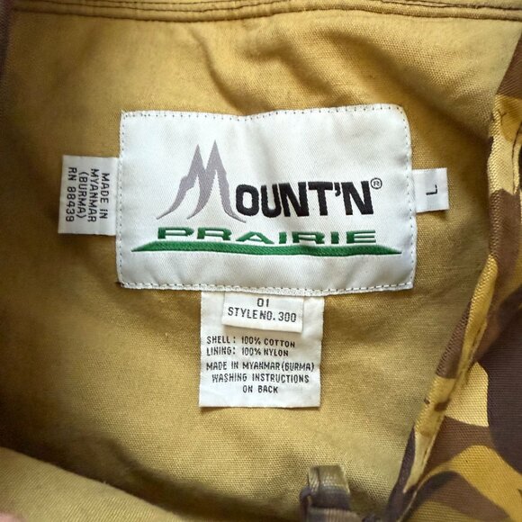 Vintage Mount'n Prairie Camo Hooting Hunting Vest Men's Size Large Brown Tan - Picture 3 of 7